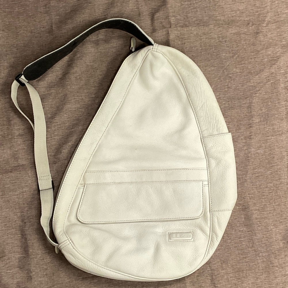 L.L. Bean White Messenger Bag Canvas Casual
